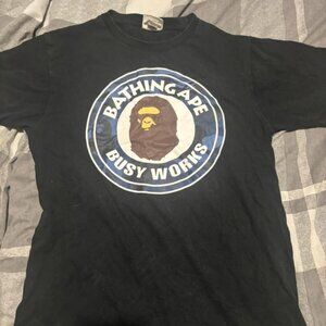 BAPE Men's Black and Navy T-shirt